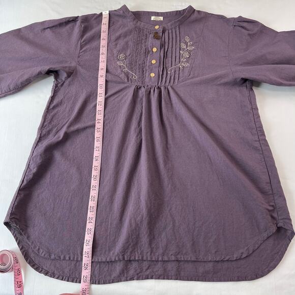 Hikosen Cara Purple Tunic Women's Shirt size Large Embroidered - Picture 5 of 6